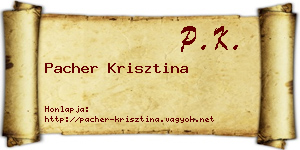 Pacher Krisztina névjegykártya