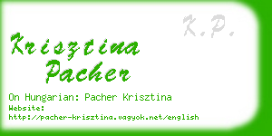 krisztina pacher business card